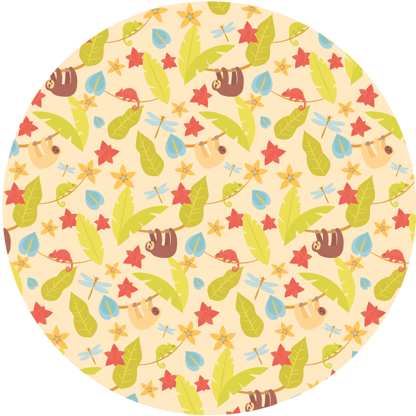 Autumn Critters Circular kids rug - TenStickers