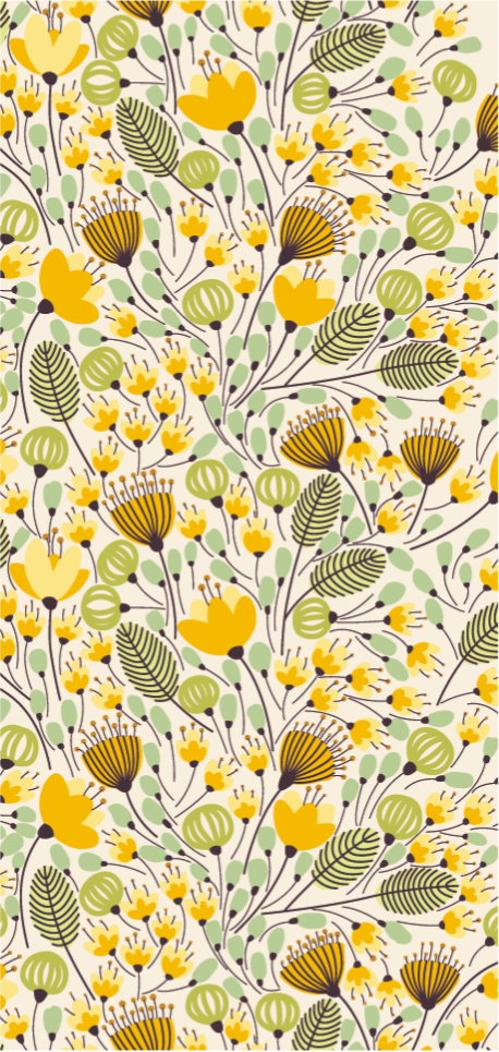 Floral rug with floral botanic design - TenStickers