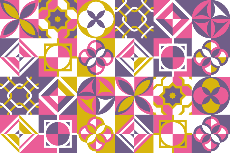 Geometric tiles tile carpet - TenStickers