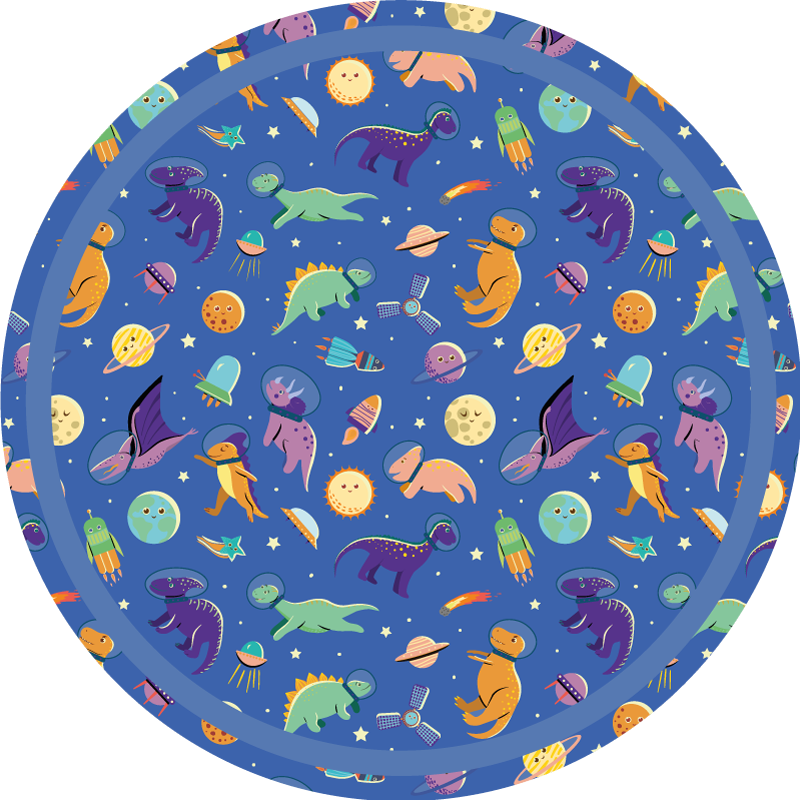 Space Dinosaur Round kids carpet - TenStickers