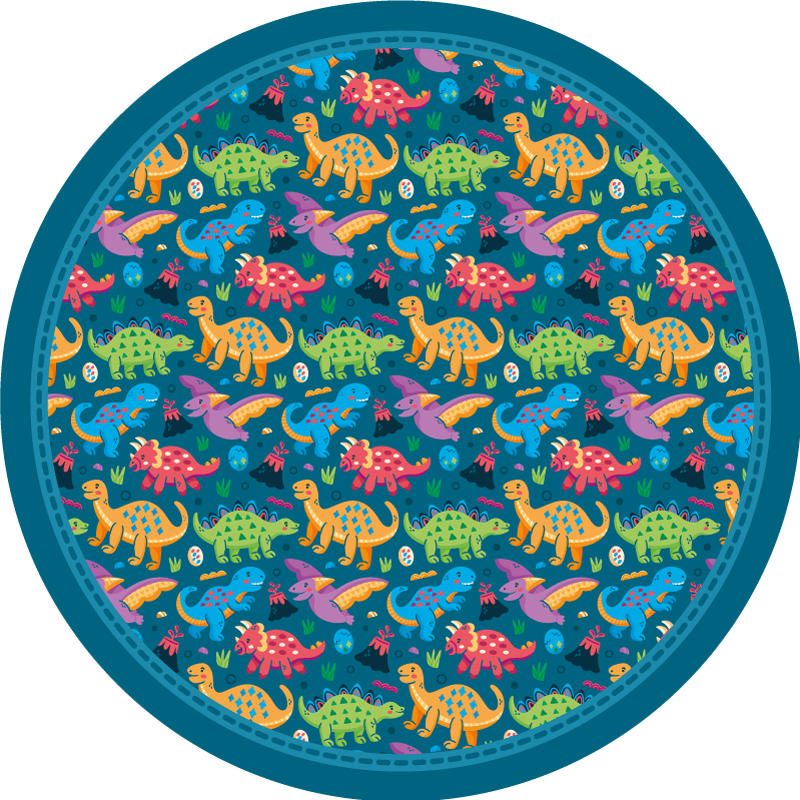 Dinosaur Circular Pattern kids carpet - TenStickers