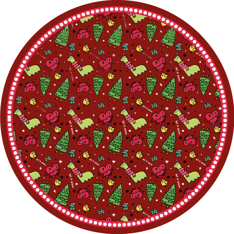 Festive Circular Design christmas rug - TenStickers