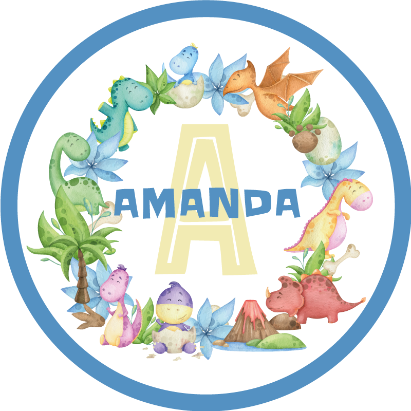 Dinosaur Circle custom floor mat - TenStickers