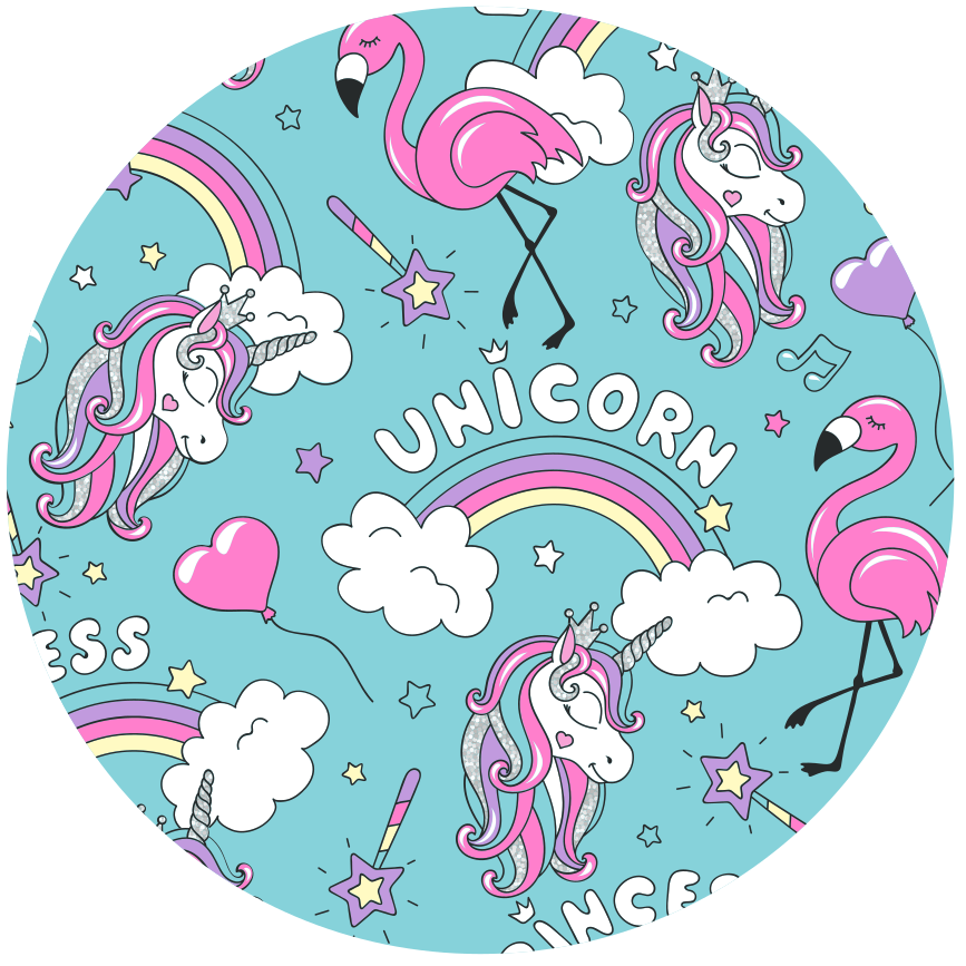 Unicorn Fantasy Circle kids rug - TenStickers