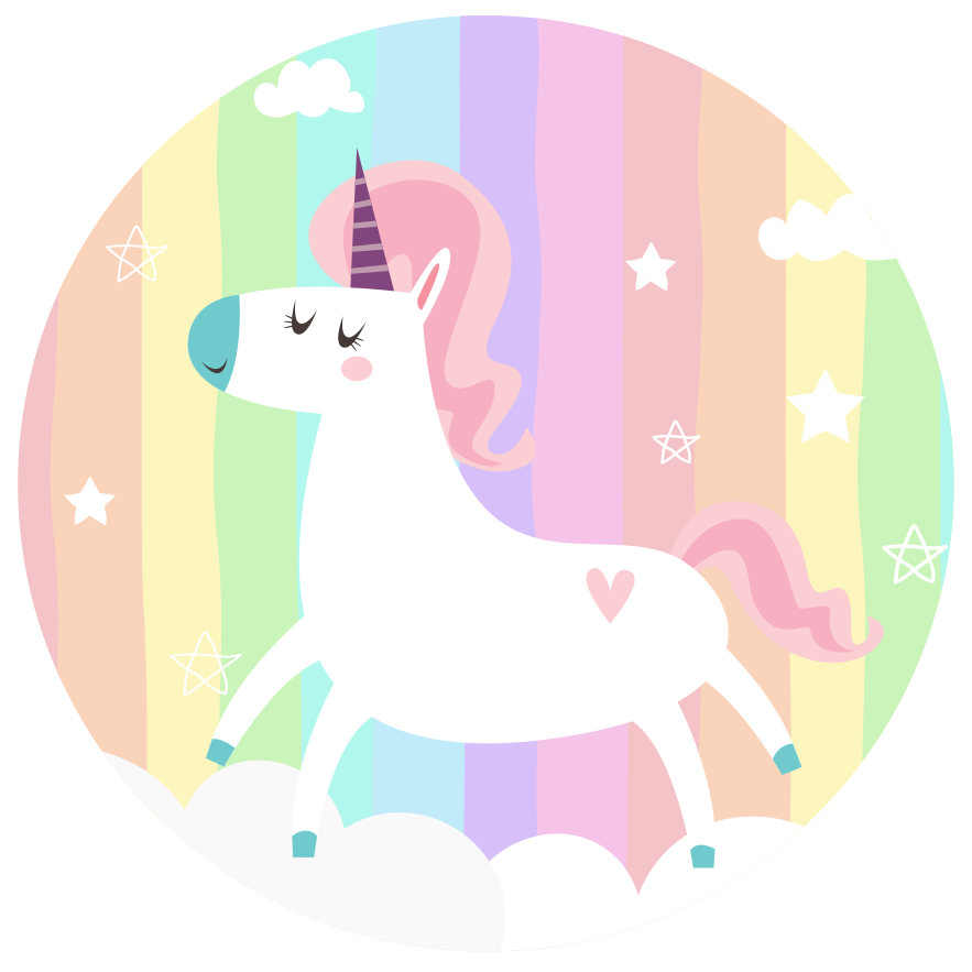 Watercolor background with unicorn animal rug - TenStickers