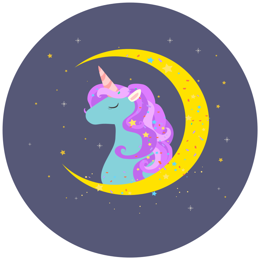 Unicorn Crescent Imagery kids carpet - TenStickers