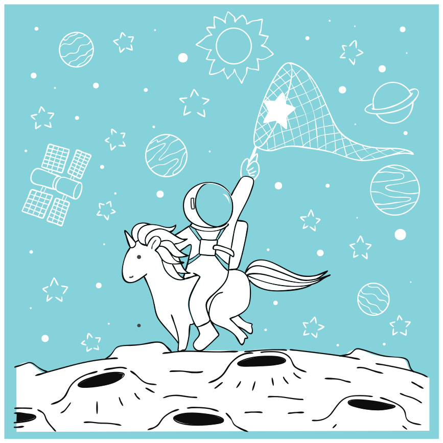 Space Adventure Motif game rug - TenStickers