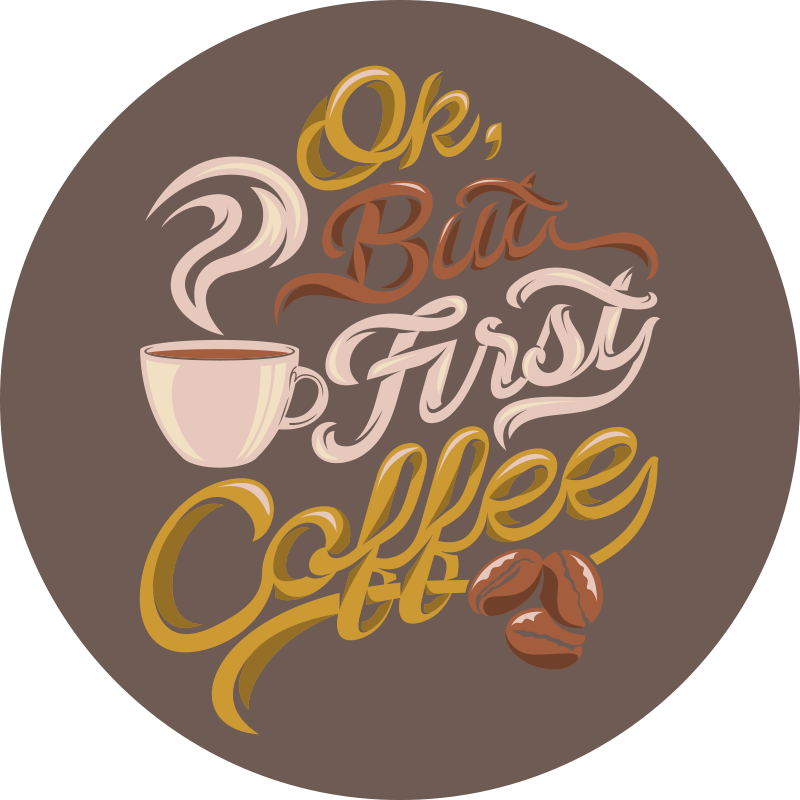 Coffee-Themed Typography quote rug - TenStickers