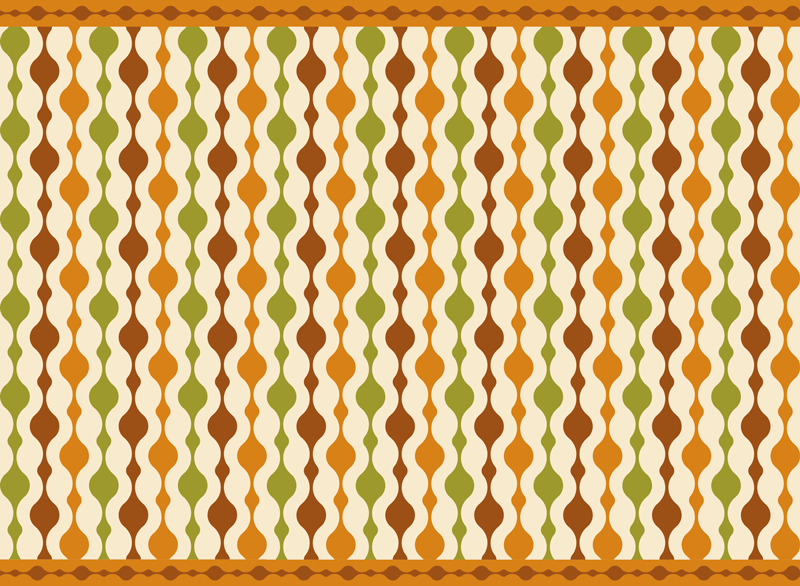 70s stripe figures vintage rug - TenStickers