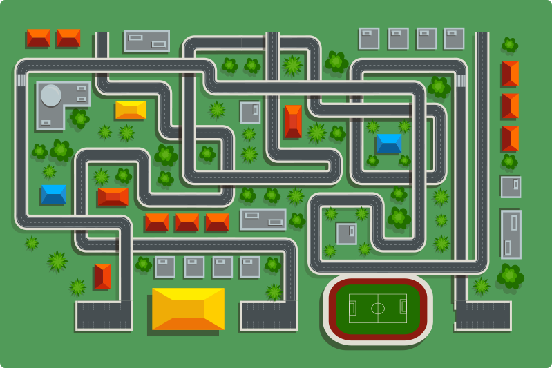 City Roadway Design road map rug - TenStickers