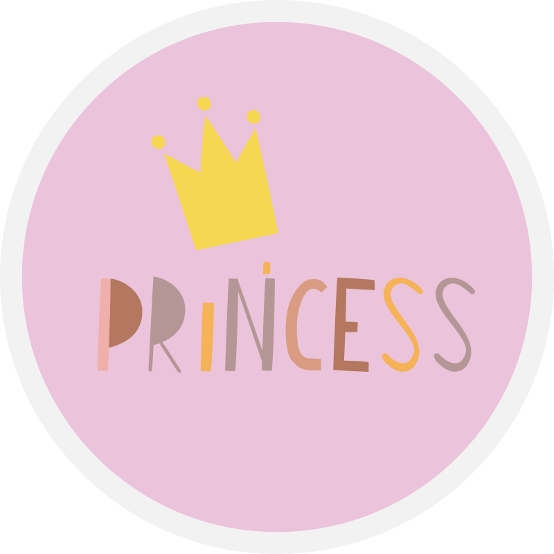 Circular Princess Crown nursery rug - TenStickers