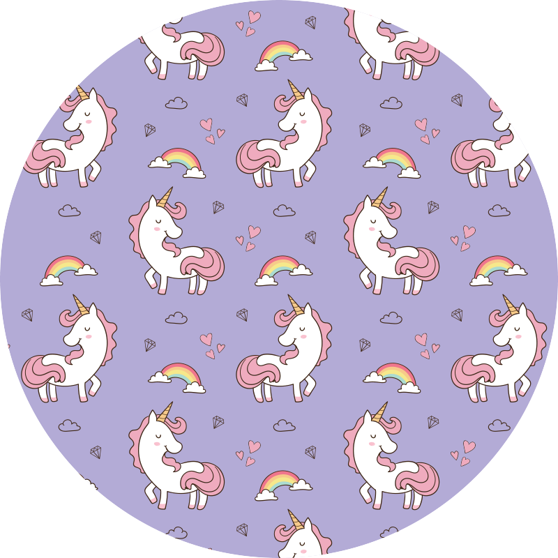 Unicorn Fantasy Pattern kids carpet - TenStickers