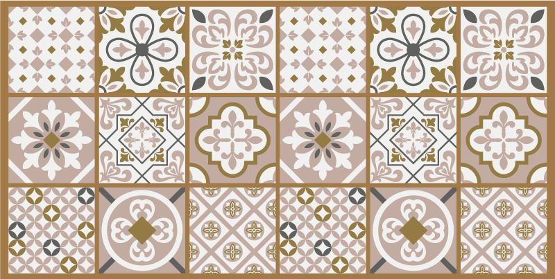 Brown random tile vinyl rug - TenStickers