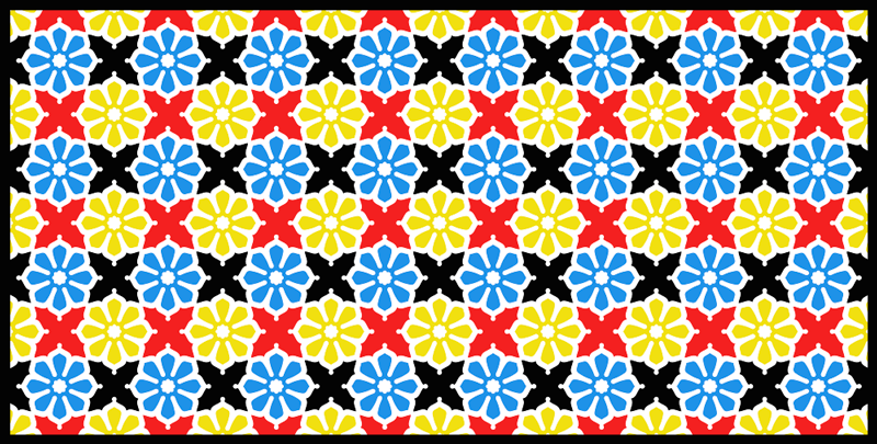Mosaic rug in vibrant mosaic design - TenStickers