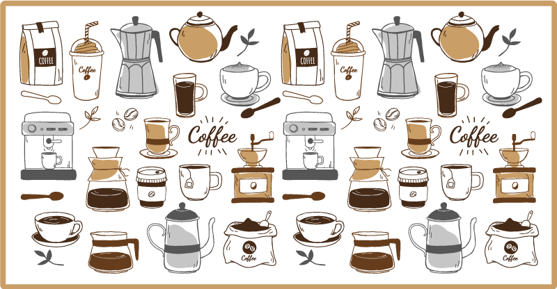 Coffee Essentials kitchen mat - TenStickers