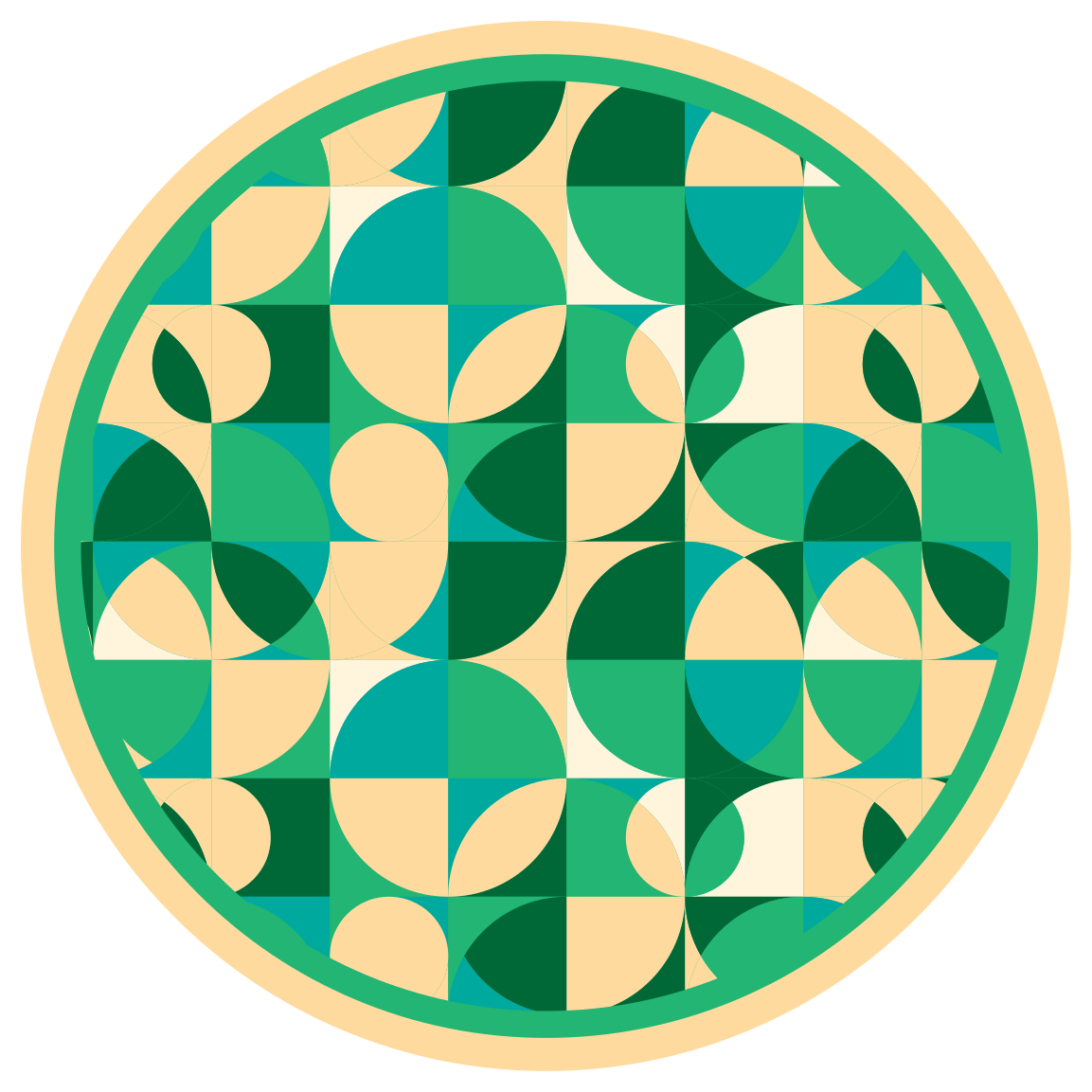 Circular Geometries geometric rug - TenStickers