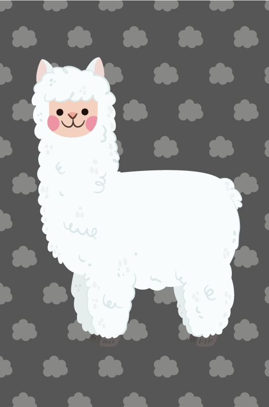 Playful Alpaca Shape kids rug - TenStickers