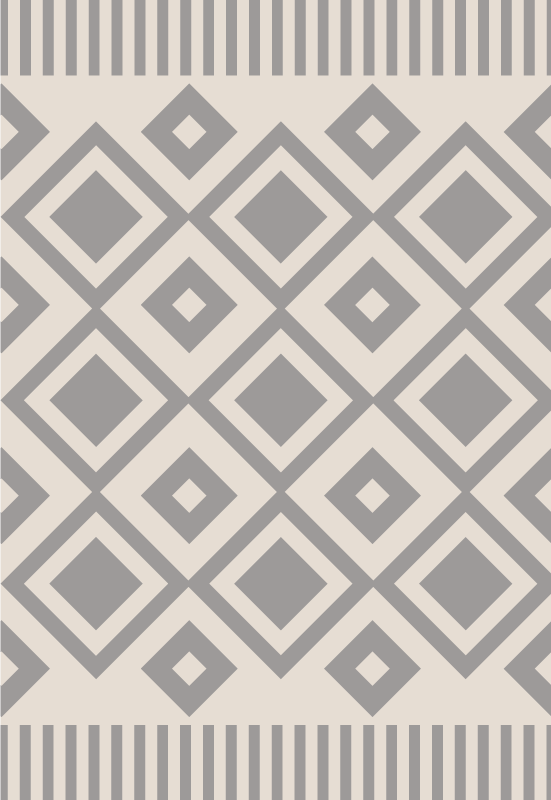 Grey elegant shapes geometric rug - TenStickers