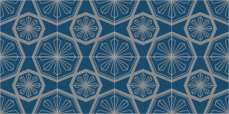 Stunning geometric pattern tile carpet - TenStickers