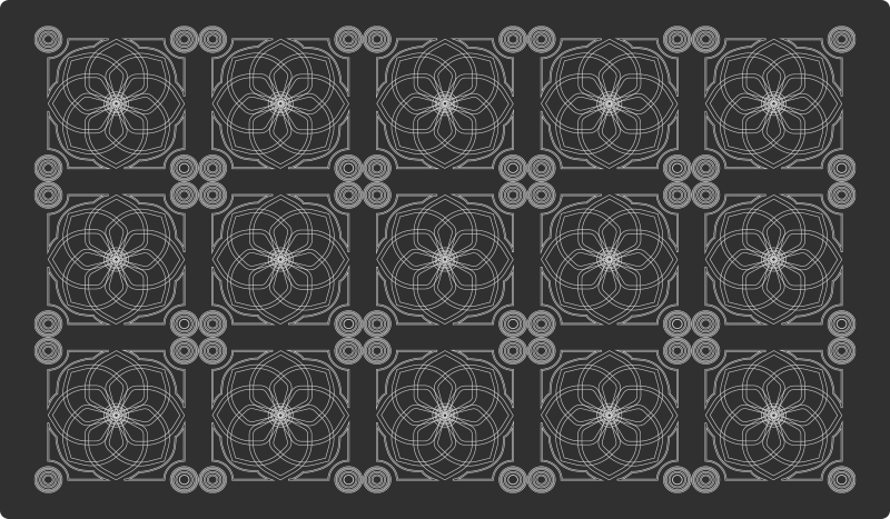 Geometric Floral Patterns black rug - TenStickers
