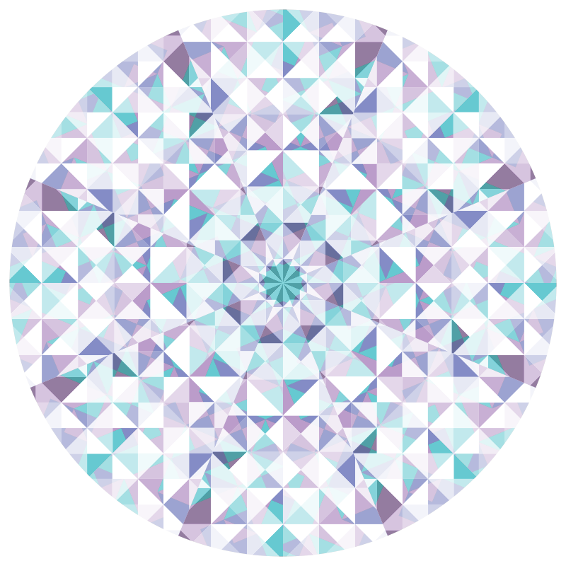Geometric rug in a geometric kaleidoscope design - TenStickers