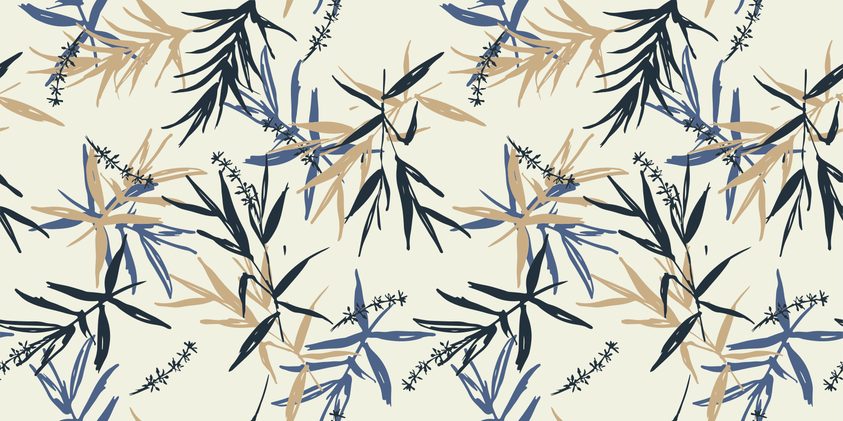 Botanical Bamboo Pattern floral rug - TenStickers