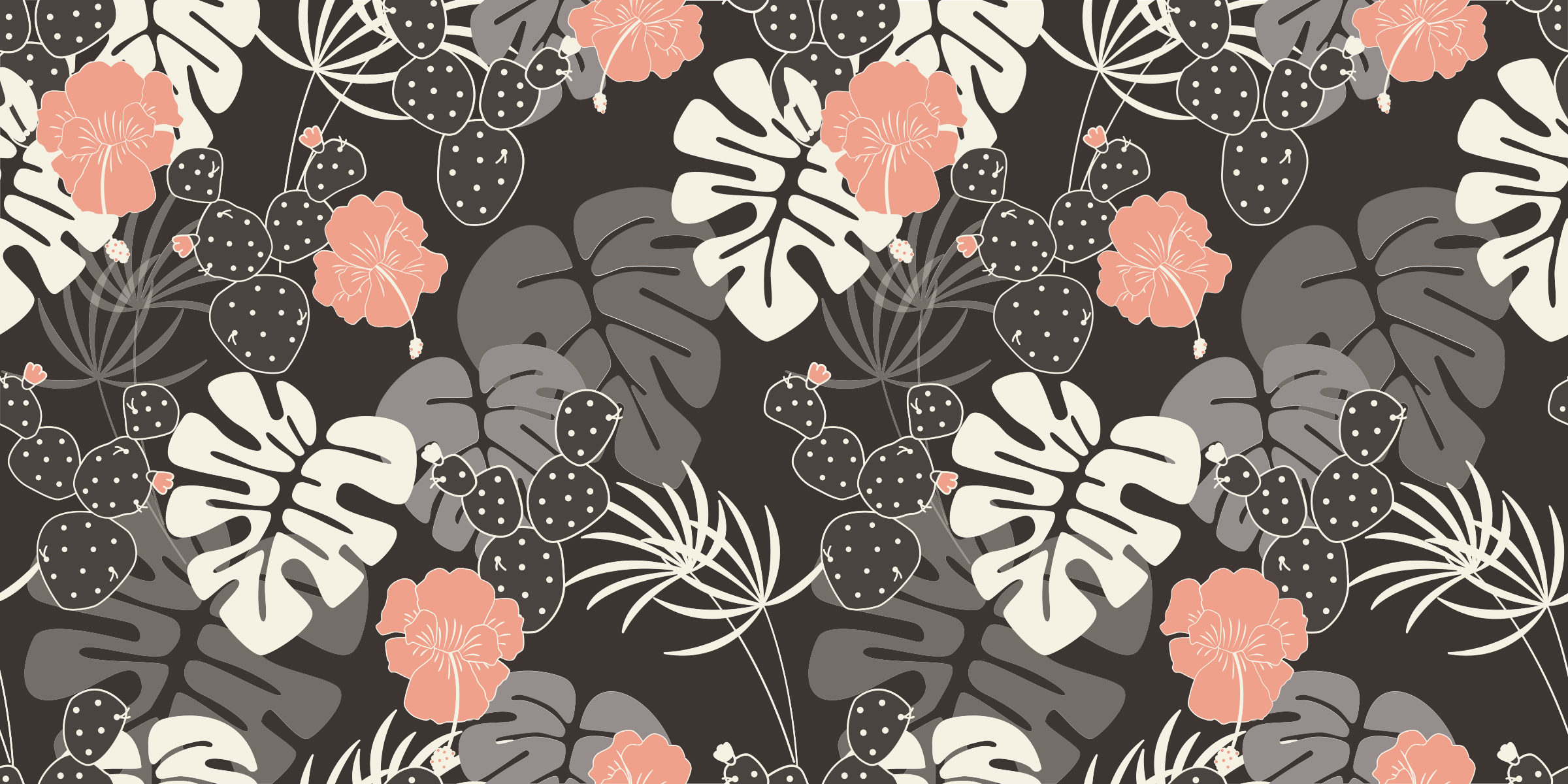 Tropical black design floral rug - TenStickers