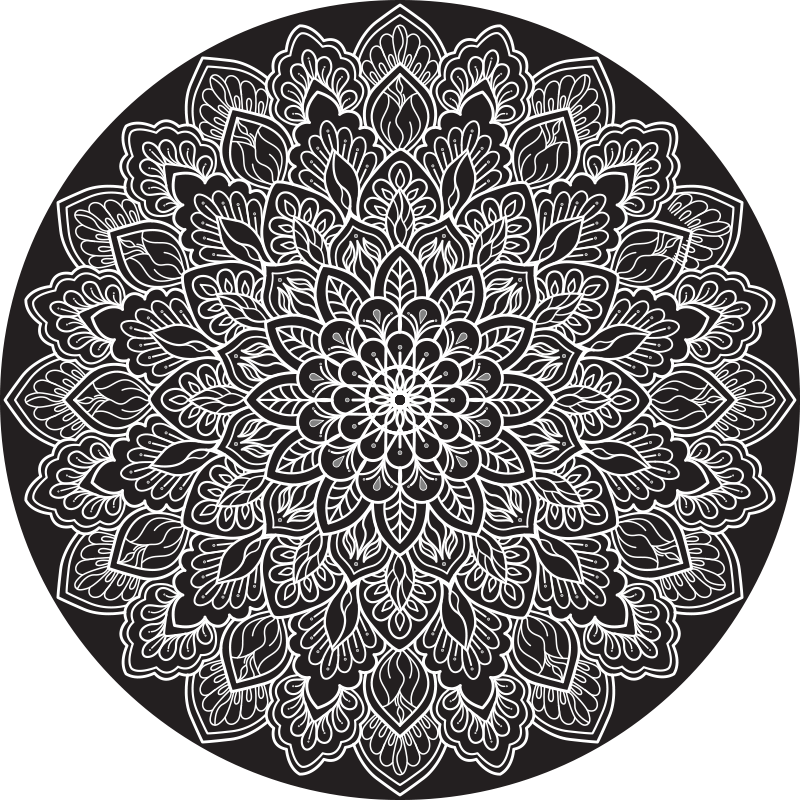Elegant Monochrome Concept mandala rug - TenStickers