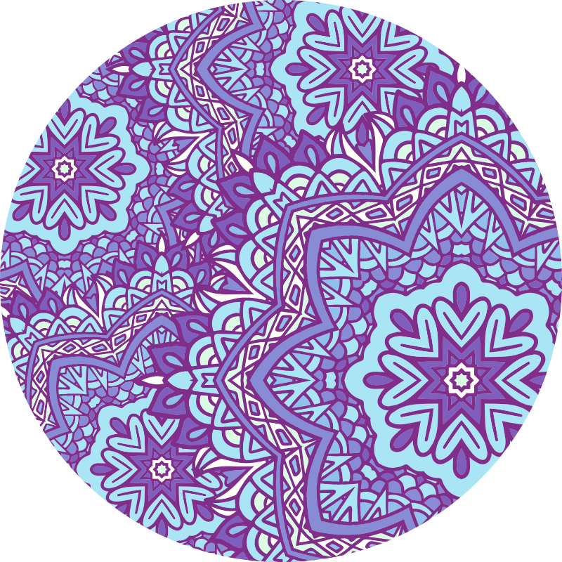 Lively purple motif mandala rug - TenStickers