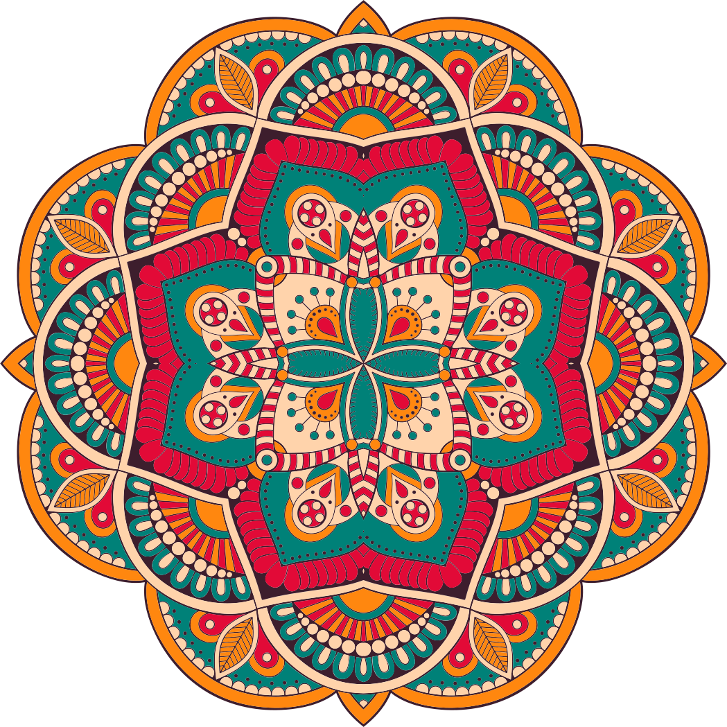 Lively colorful design mandala rug - TenStickers