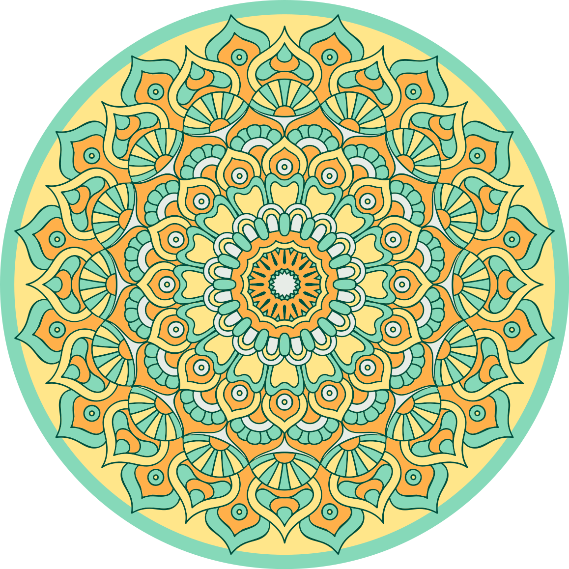 Mandala rug in circular design - TenStickers