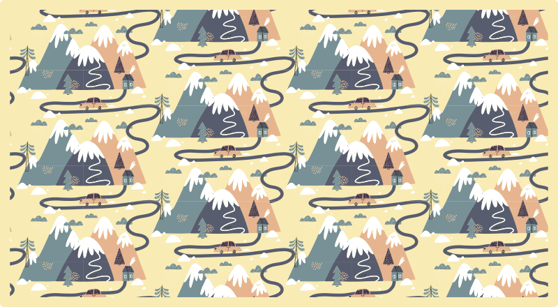 Mountain Wildlife kids rug - TenStickers