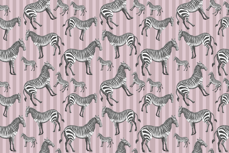 Striped Zebras animal print rug - TenStickers