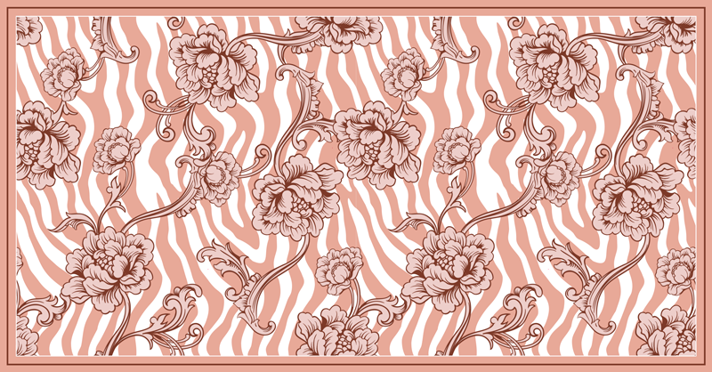 Zebra floral fusion bedroom carpet - TenStickers