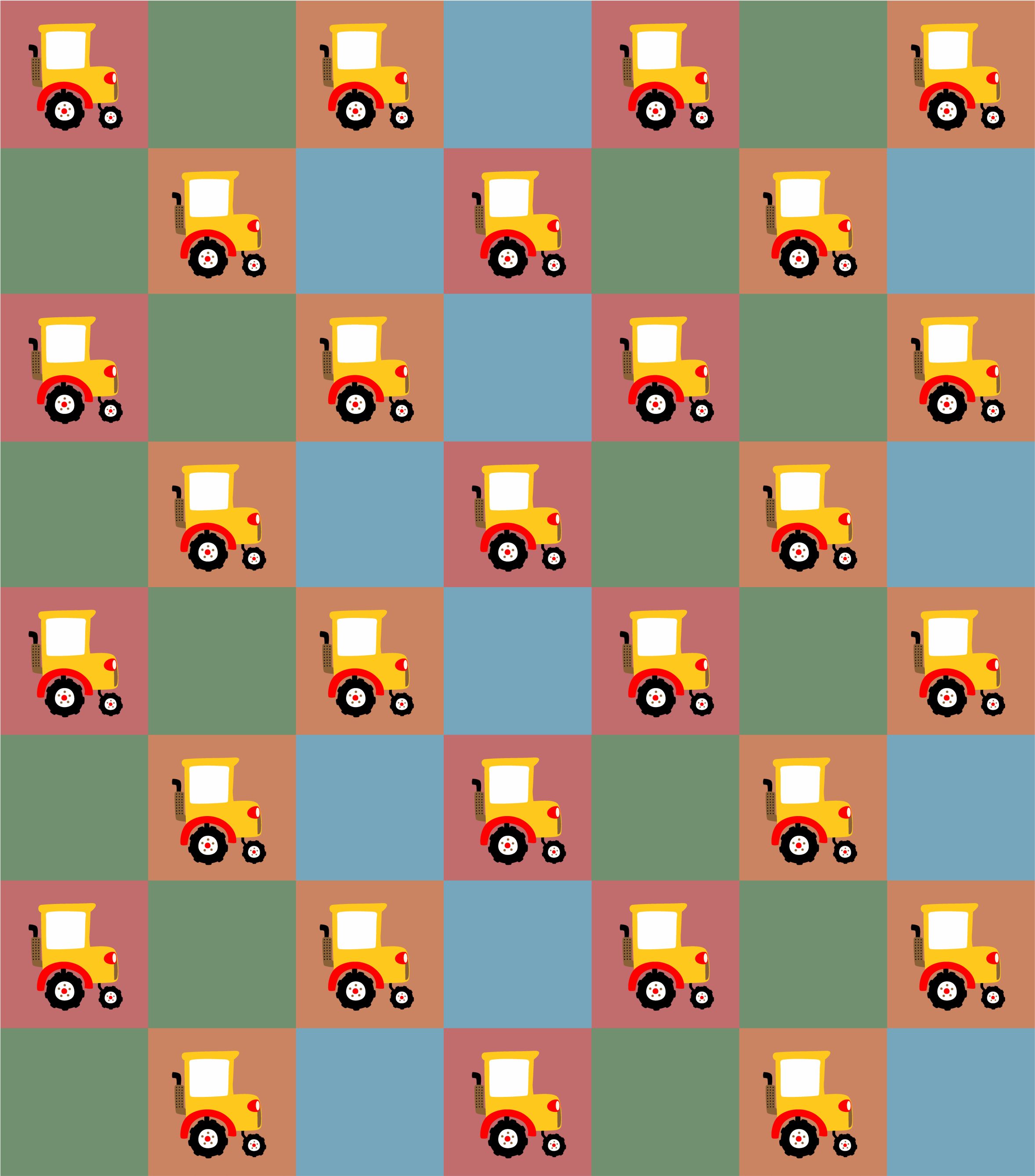 Kids rug with tractor design - TenStickers