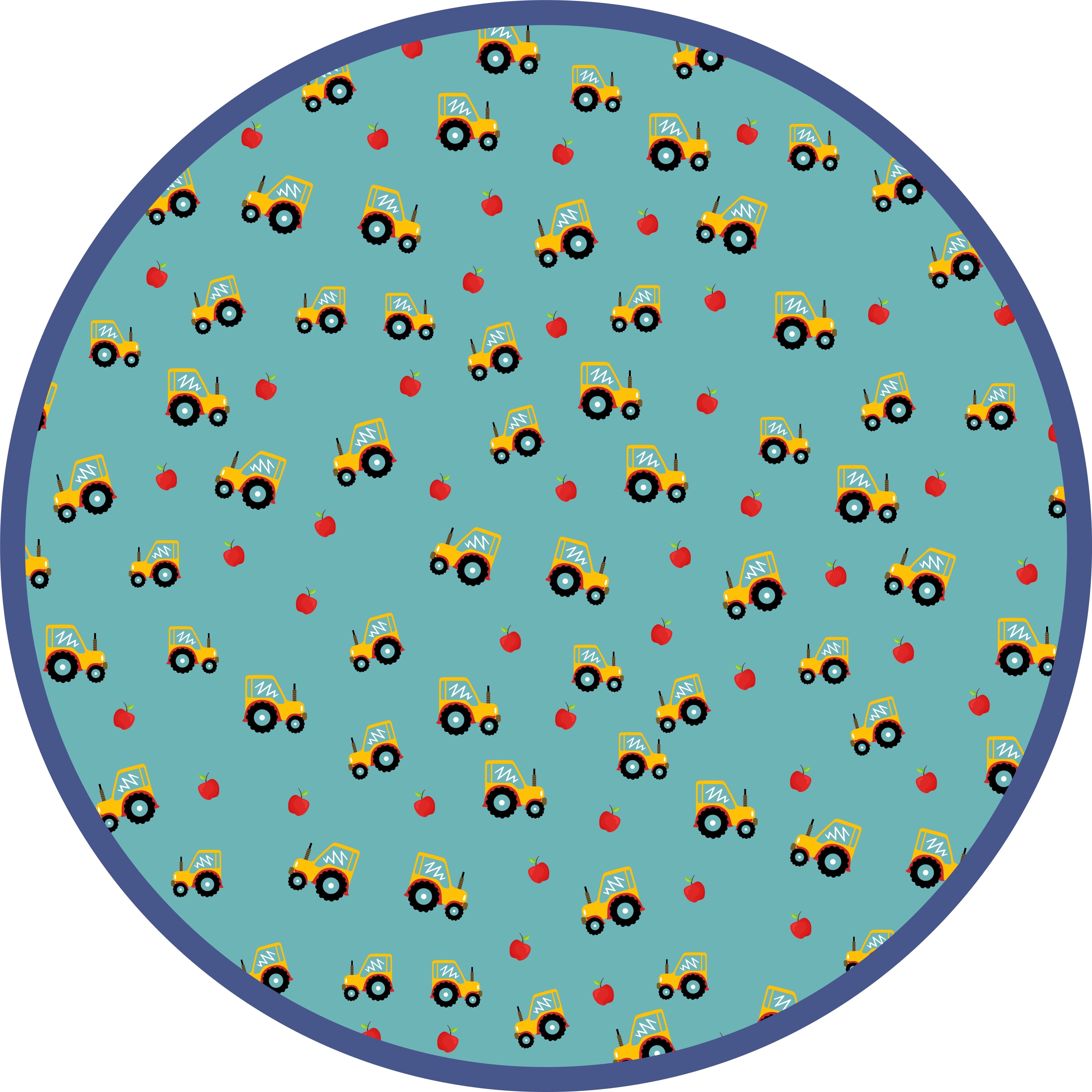 Playful Tractor Motif kids carpet - TenStickers