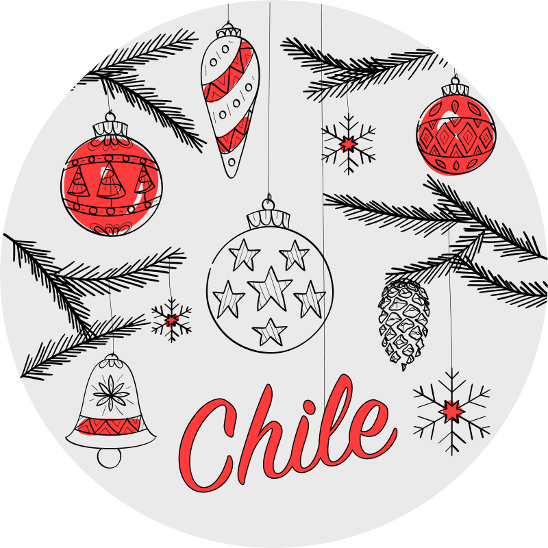 Chile Holiday Ornamentation christmas rug - TenStickers