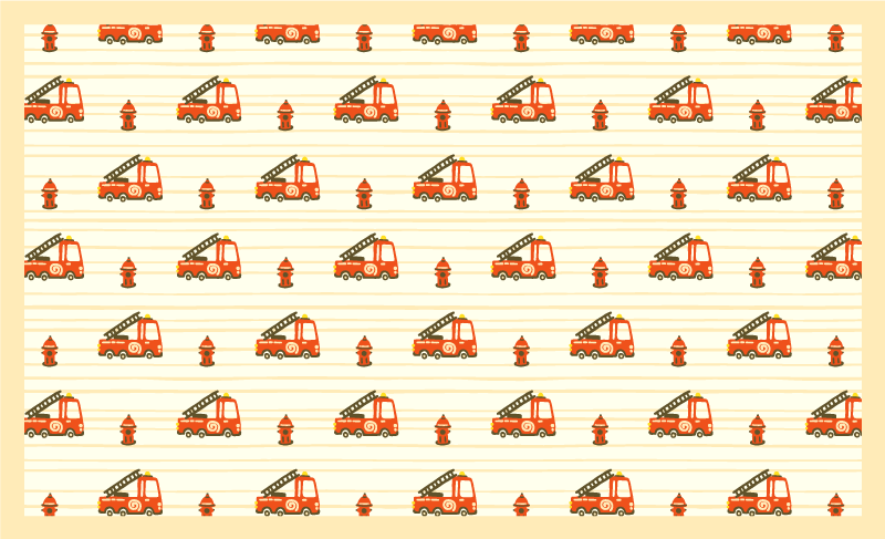 Fire truck and fire kids vinyl rug - TenStickers