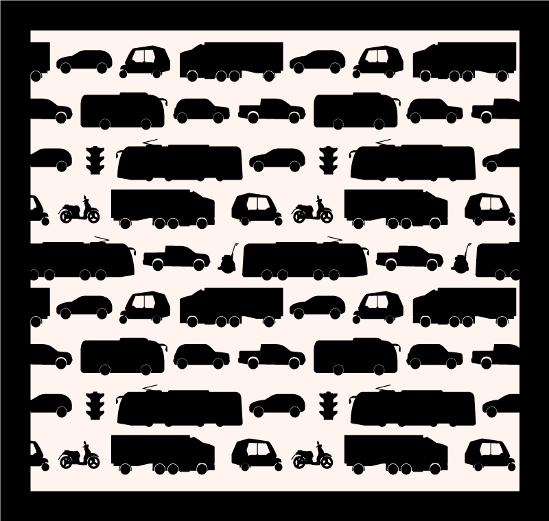 Vehicle Silhouettes road map rug - TenStickers
