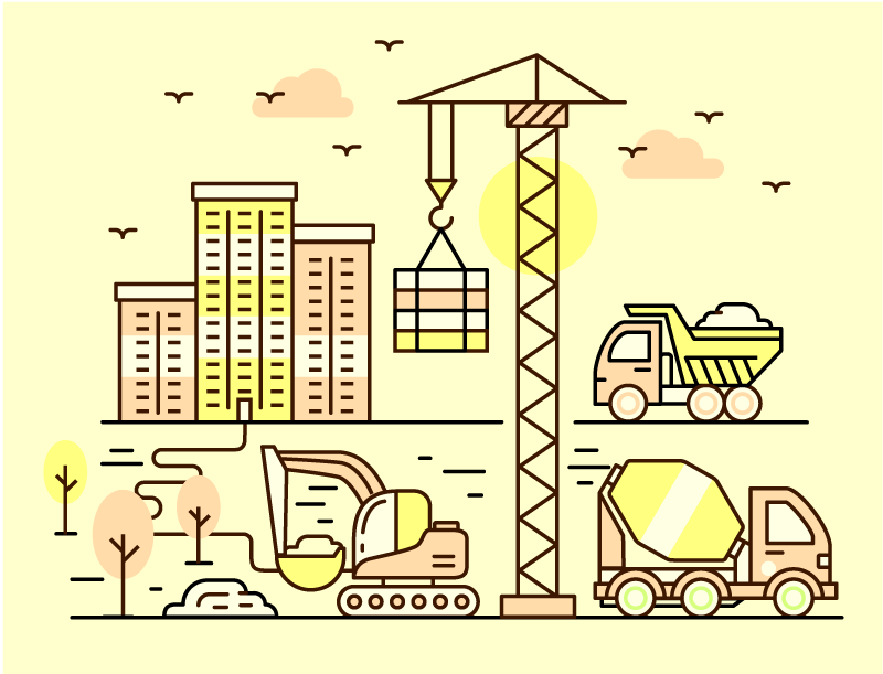 Urban Construction kids rug - TenStickers