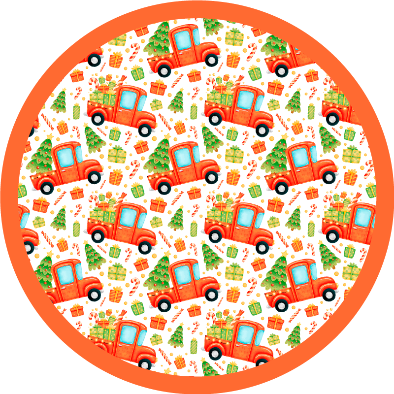 Playful Transport Circle kids rug - TenStickers