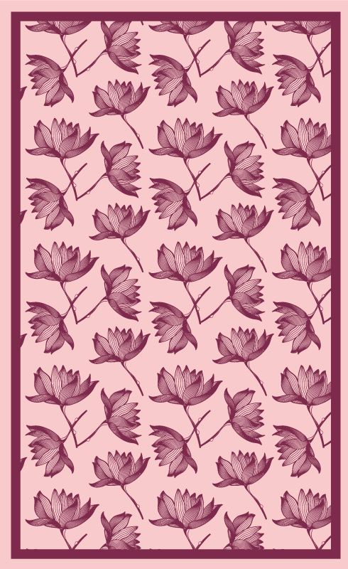 Floral rug floral design home decor - TenStickers