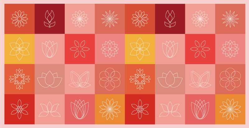 Blooming Gradient Collection floral rug - TenStickers