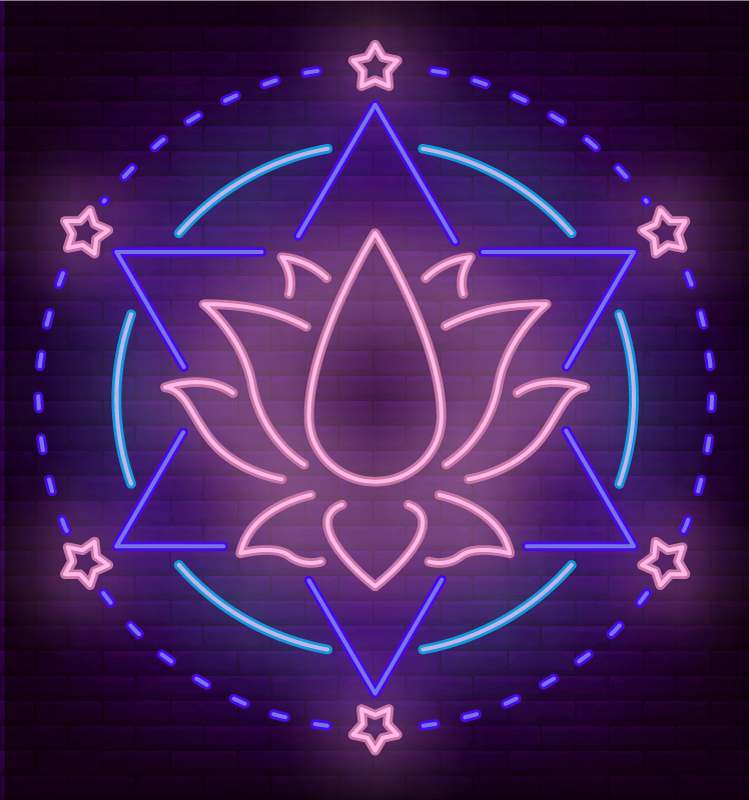 Mandala rug in neon mandala design - TenStickers