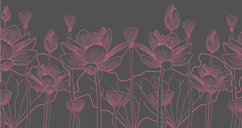 Floral rug floral contour design - TenStickers