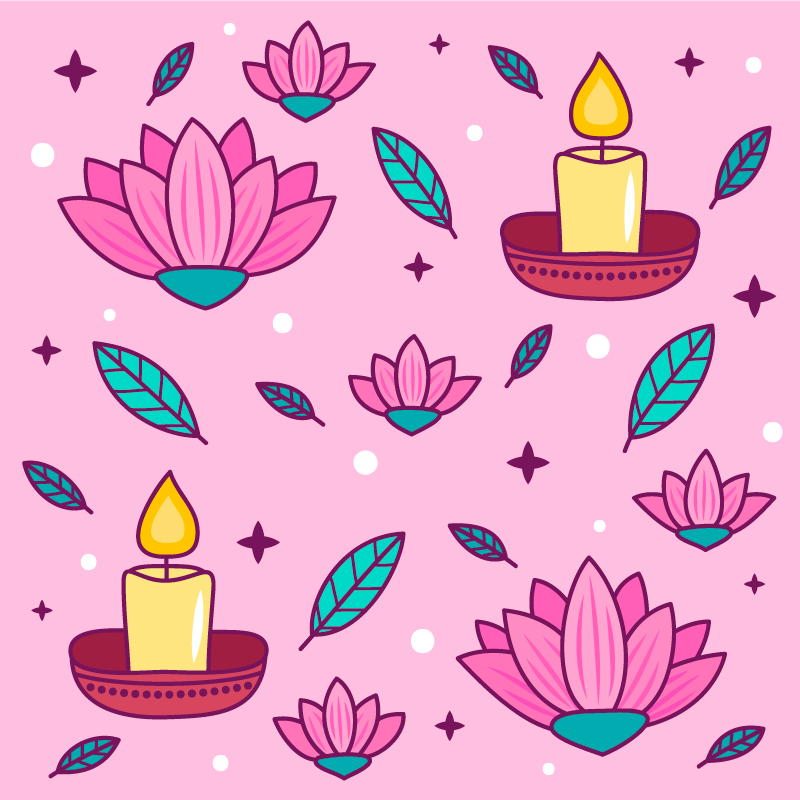 Lotus Blossom Ambience floral rug - TenStickers