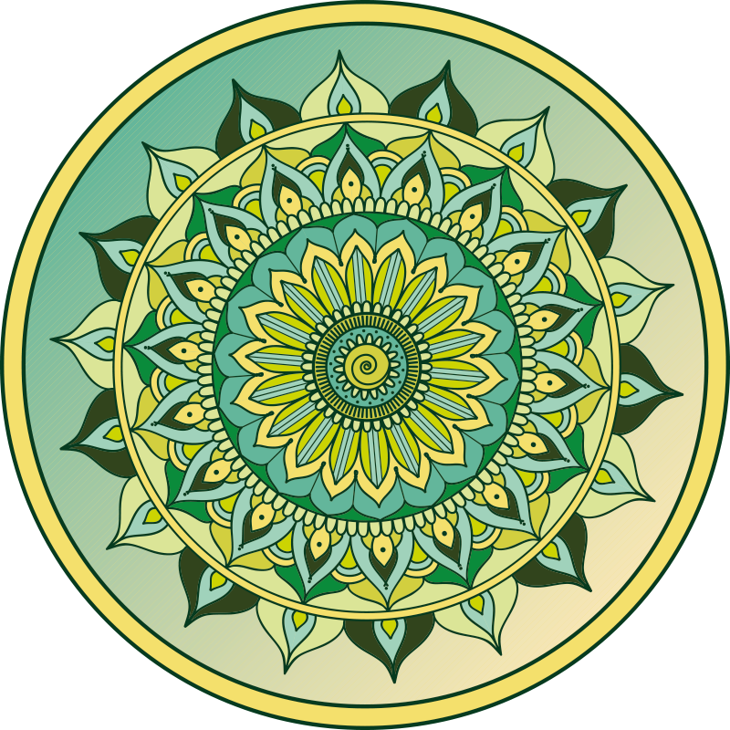 Vibrant mandala pattern mandala rug - TenStickers