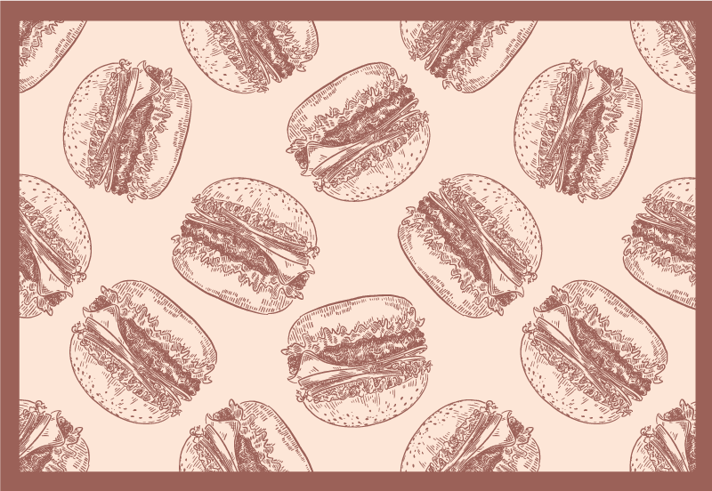 Burger Illustrations animal mat - TenStickers