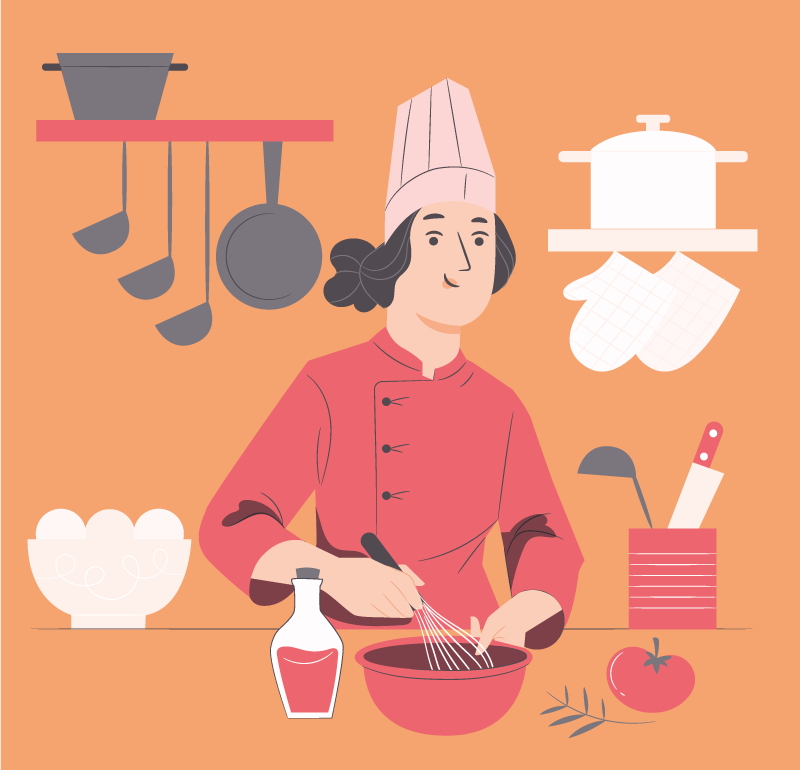 Chef Illustration kitchen mat - TenStickers