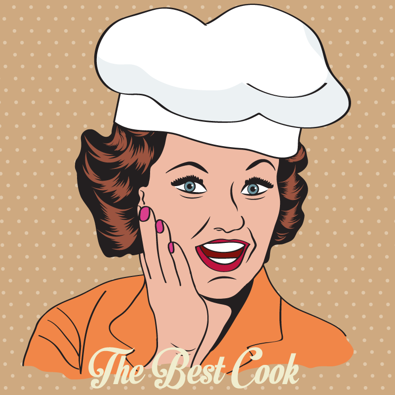 Cartoon chef thumbs up kitchen floor tiles - TenStickers